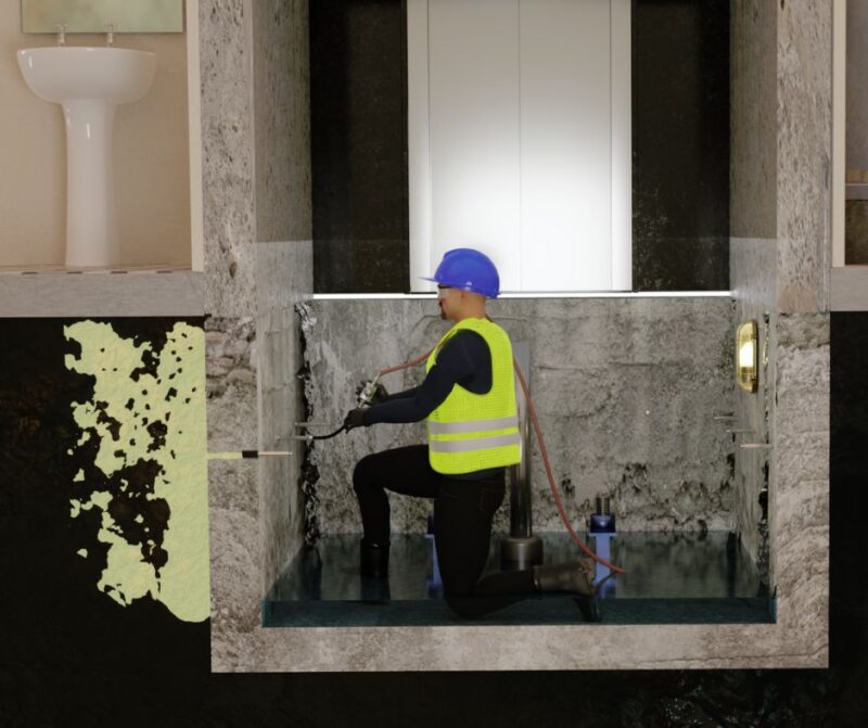 Elevator Pit Waterproofing Polyurethane Injection Soil Stabilization